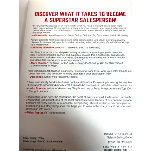 Fanatical Prospecting By Jeb Blount Hardcover New Edition - Picture 2 of 2